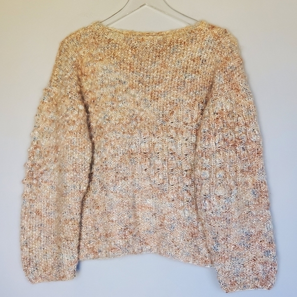 Unbranded Handmade Chunky Bobble Stitch Knit Neutral Long Sleeve Sweater - Picture 1 of 7